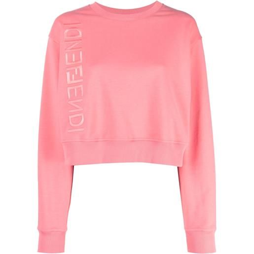 FENDI felpa crop con stampa - rosa