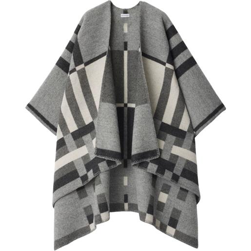 Burberry mantella a quadri - grigio