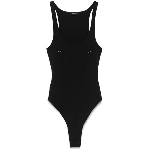 Mugler body con dettaglio piercing - nero