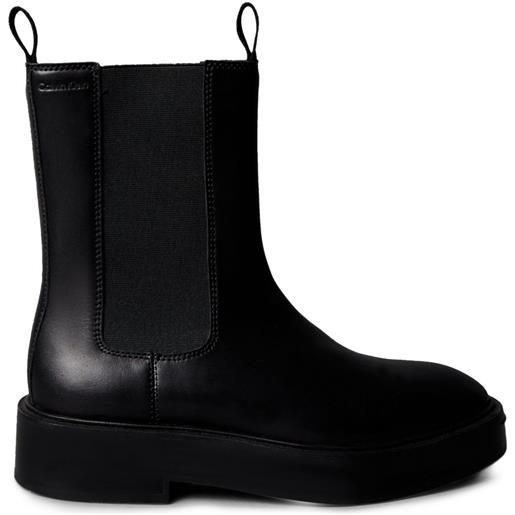 Calvin Klein stivali chelsea in pelle - nero