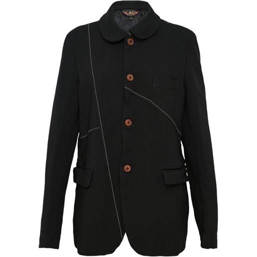 Black Comme Des Garçons giacca con bordo in gabardine - nero