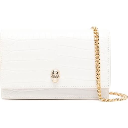 Alexander McQueen borsa a tracolla skull piccola - bianco