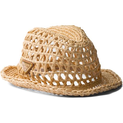 Prada fedora con logo - toni neutri