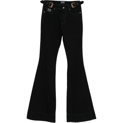 Versace Jeans Couture pantaloni svasati con fibbia - nero