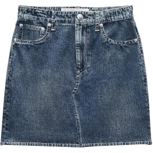 rag & bone minigonna miramar con tasca frontale - blu