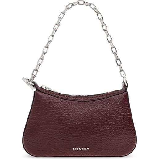 Alexander McQueen borsa tote t-bar mini - marrone