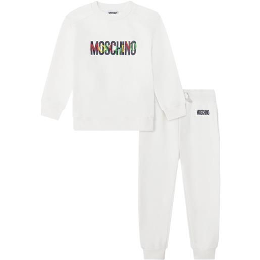 Moschino Kids tuta sportiva con logo - bianco