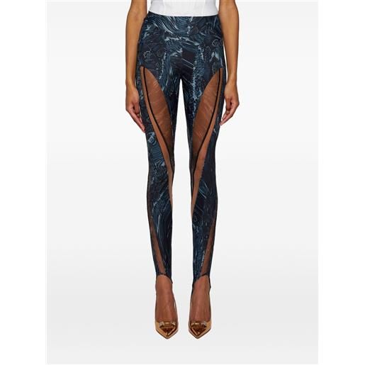 Mugler leggings illusion - grigio