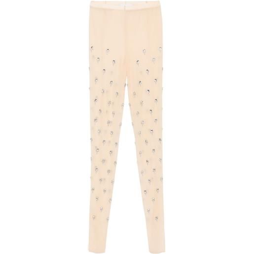 Rabanne collant con ricamo - toni neutri