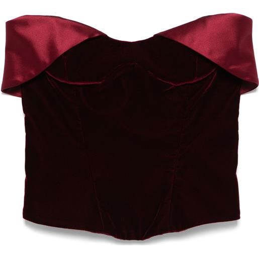 Mugler corsetto in velluto - rosso