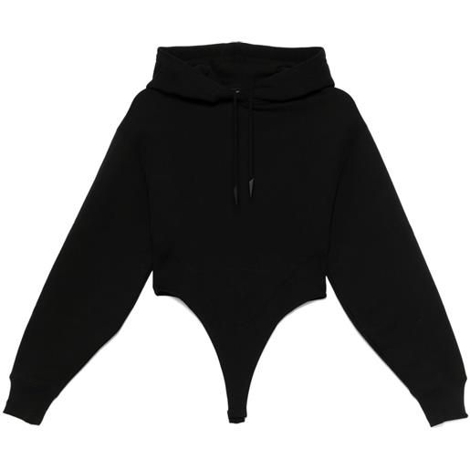 Mugler body con cappuccio - nero