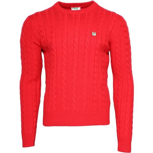 Fila maglione intrecciato girocollo - rosso