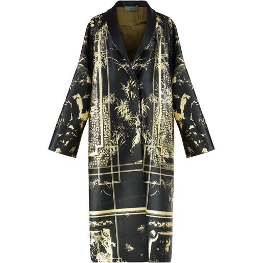 Alberta Ferretti mantello broccato orientale - nero