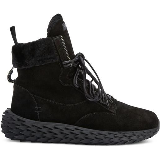 Giuseppe Zanotti sneakers urchin in shearling con lacci - nero