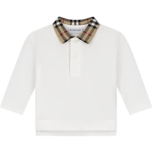 Burberry Kids polo a quadri - bianco