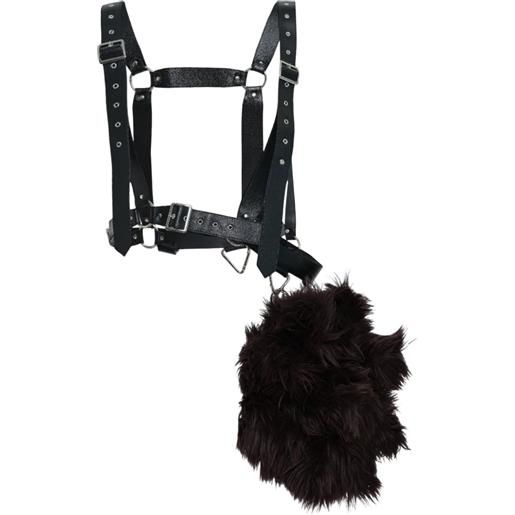 Noir Kei Ninomiya gilet in pelle sintetica - nero