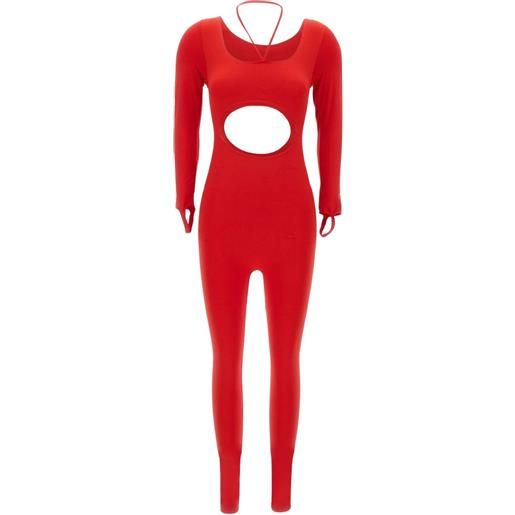 ANDREĀDAMO tuta intera aderente in jersey - rosso