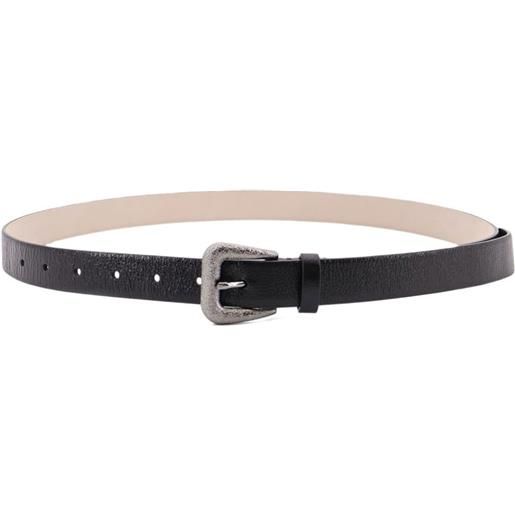 Brunello Cucinelli cintura in pelle con fibbia - nero