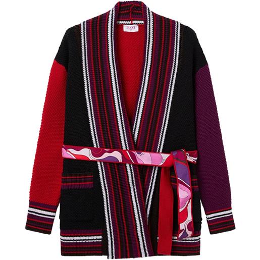 PUCCI Junior cardigan con cintura - nero
