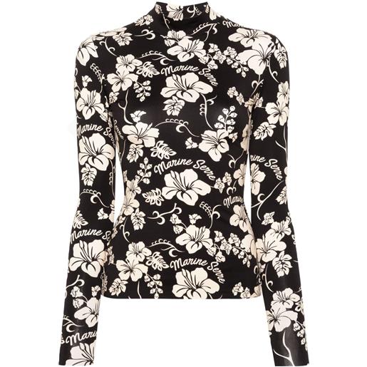 Marine Serre t-shirt a collo alto - nero