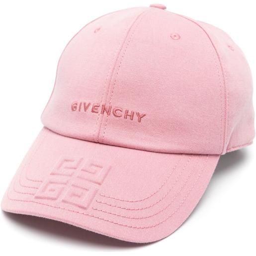 Givenchy cappello da baseball con ricamo 4g - rosa