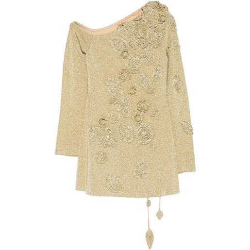 Cult Gaia abito corto kaela con applicazione fiori - oro