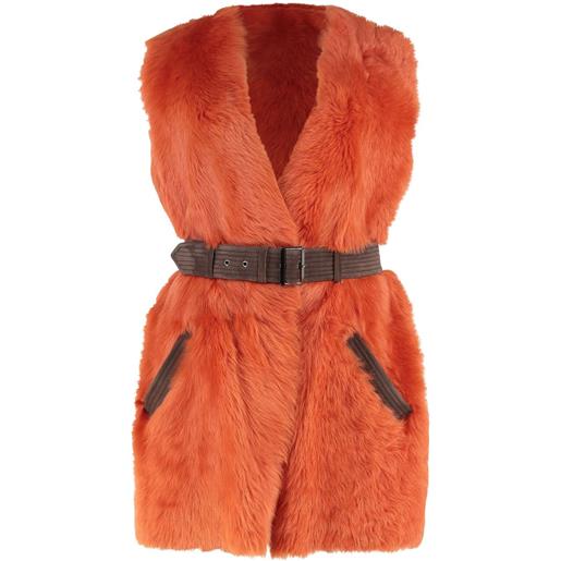 Alberta Ferretti gilet con cintura - arancione