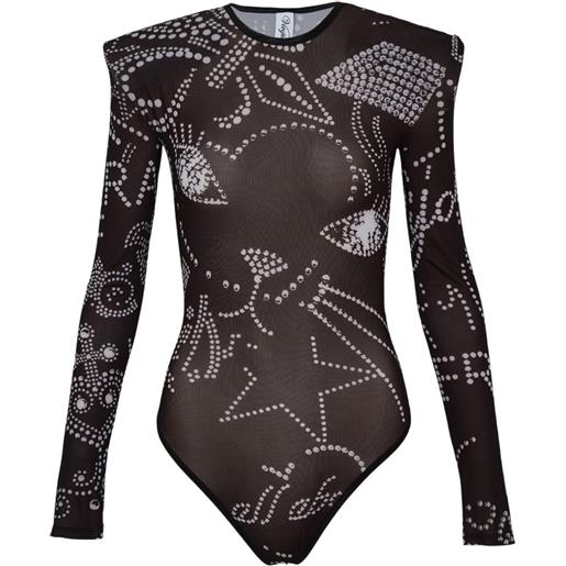 Vaquera top con stampa - nero