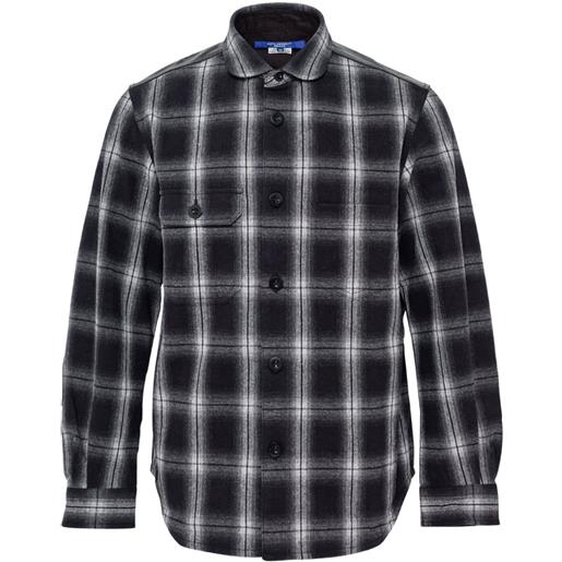 Junya Watanabe MAN camicia a quadri a maniche lunghe - nero