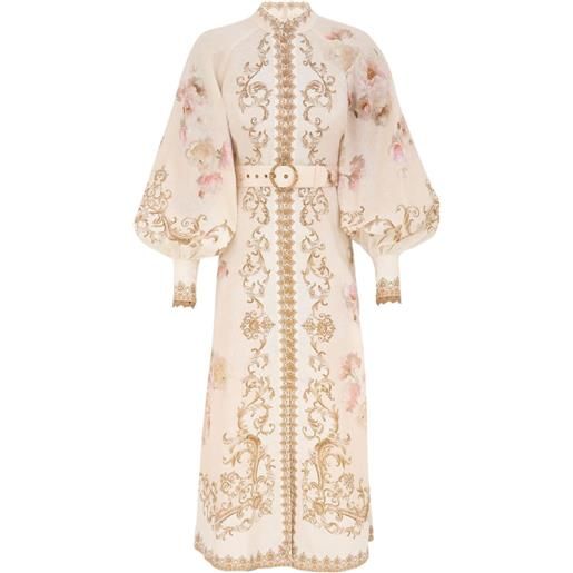 ZIMMERMANN abito midi hypnotic con bottoni - toni neutri