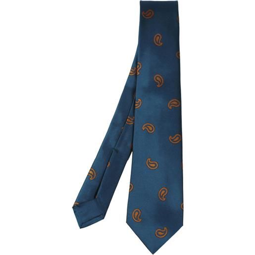 Kiton cravatta con stampa paisley - blu