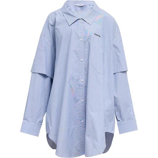 pushBUTTON chemisier a righe - blu