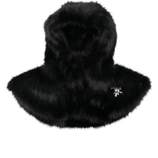 Simone Rocha passamontagna in pelliccia sintetica - nero