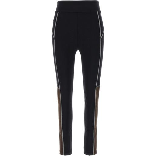 FENDI leggings con cuciture a contrasto - nero
