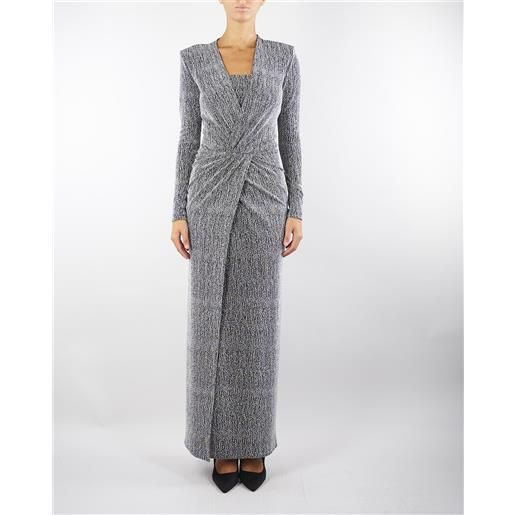 SIMONA CORSELLINI abito lungo silver in lurex