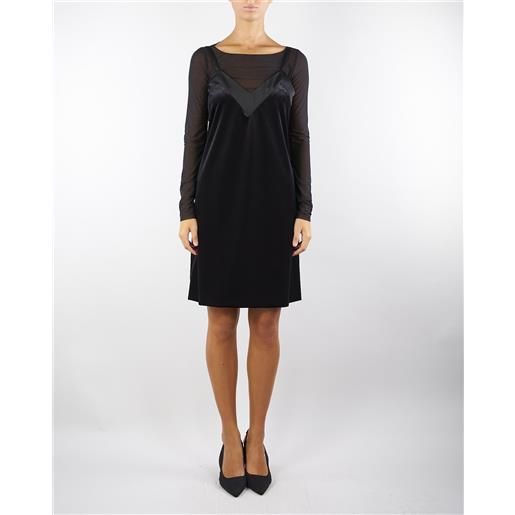 PENNY BLACK slip dress nero in jersey velluto