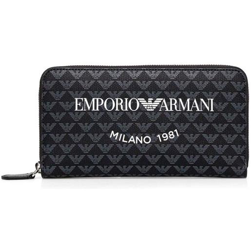 Emporio Armani portafoglio con monogramma - nero