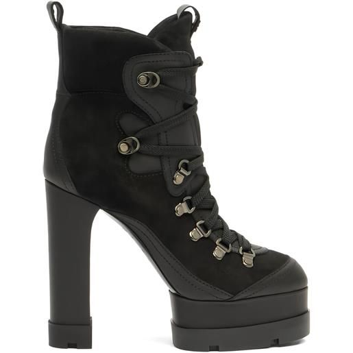 Casadei stivali platform stringati 120mm - 9000 black