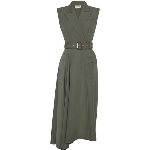Alexander McQueen abito midi sartoriale - verde