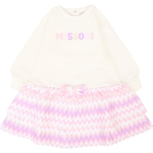 Missoni Kids abito con stampa a zigzag - giallo