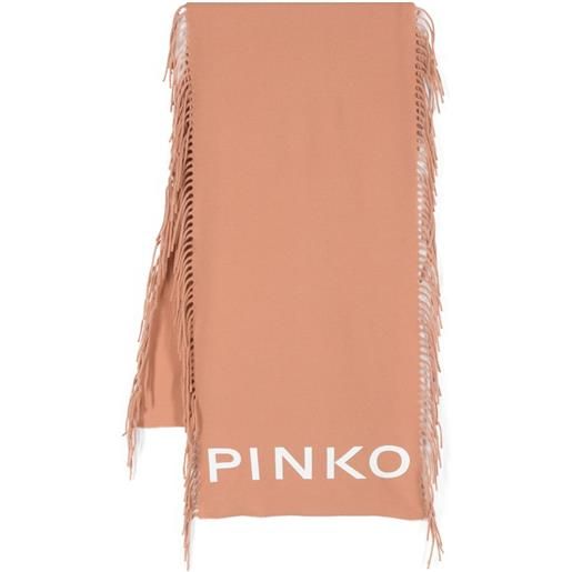 PINKO sciarpa con frange - marrone