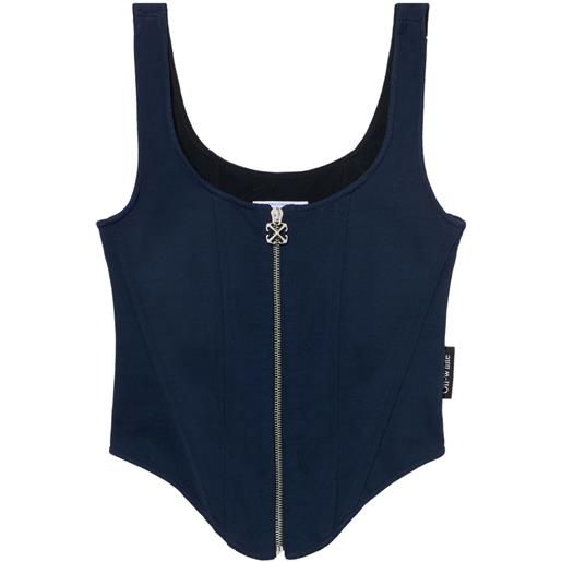 Off-White corsetto con zip - blu