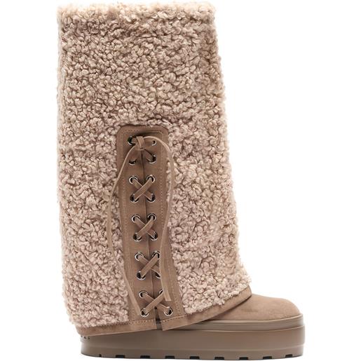 Casadei stivaletti platform stringati - toni neutri