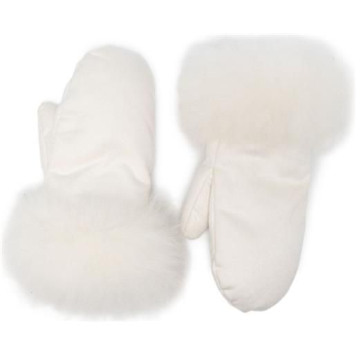 Liska guanti con finiture in pelliccia - bianco