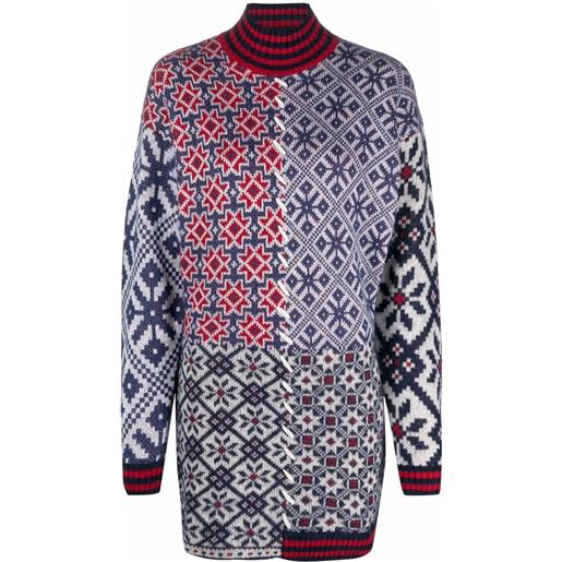 Golden Goose abito a collo alto con dettaglio patchwork - bianco