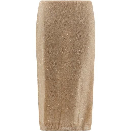 Nude gonna midi con paillettes - toni neutri