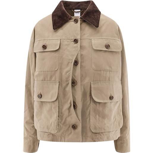 ASPESI giacca con colletto a coste - toni neutri