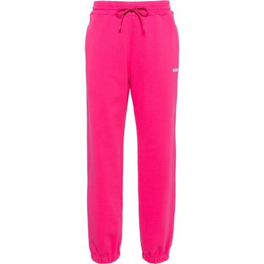 MSGM pantaloni sportivi con stampa - rosa