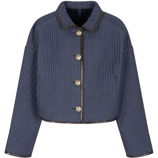 Giorgio Armani giacca a coste con bottoni - blu