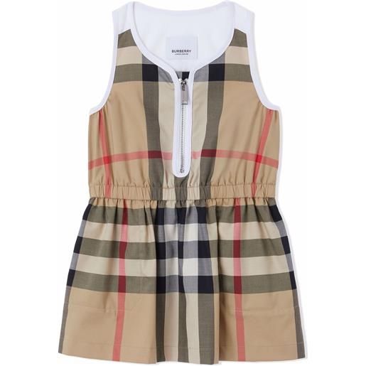 Burberry Kids abito svasato con motivo vintage check - toni neutri